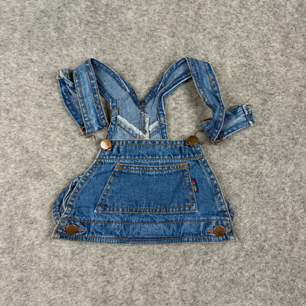 Kolby Kids Denim Bib Overalls Toddler 2T Blue Vintage 90s Kidcore Classic Indigo